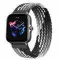 Bracelet nylon tressé 20 à 22 mm pour Amazfit – Couleur du bracelet Black clever