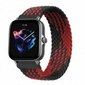 Bracelet nylon tressé 20 à 22 mm pour Amazfit – Couleur du bracelet black red