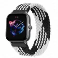 Bracelet nylon tressé 20 à 22 mm pour Amazfit – Couleur du bracelet black white
