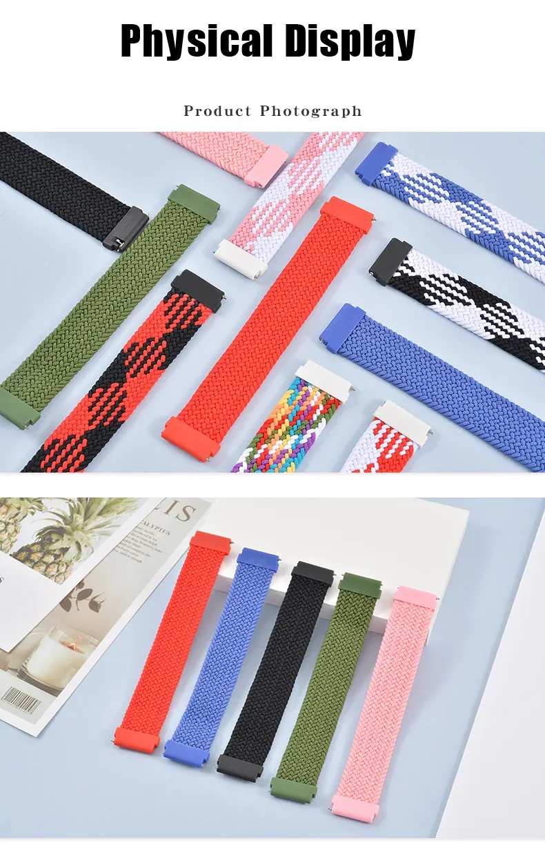 Bracelet nylon tressé 20 à 22 mm pour Amazfit