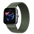 Bracelet nylon tressé 20 à 22 mm pour Amazfit – Couleur du bracelet Inverness Green