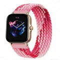 Bracelet nylon tressé 20 à 22 mm pour Amazfit – Couleur du bracelet Strawberry red