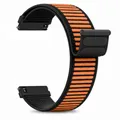 Bracelet nylon tressé 20 à 22 mm pour Garmin Forerunner – Band Color Black Orange