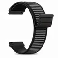 Bracelet nylon tressé 20 à 22 mm pour Garmin Forerunner – Band Color Dark Charcoal Gray
