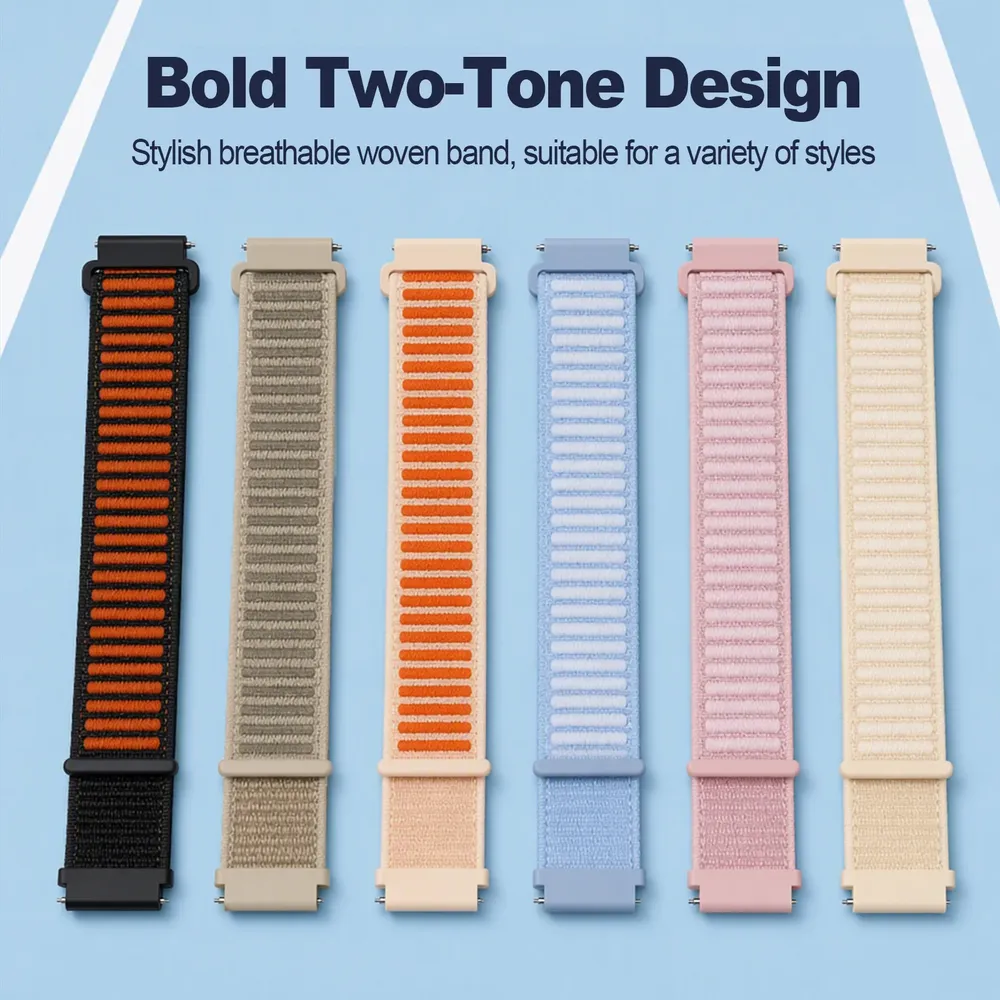 Bracelet nylon tressé 20 à 22 mm pour Garmin Forerunner