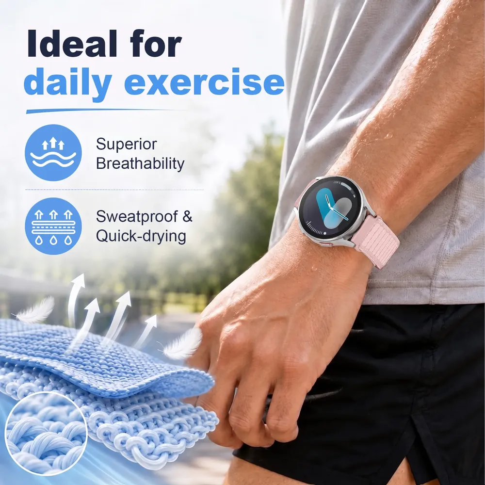 Bracelet nylon tressé 20 à 22 mm pour Garmin Forerunner