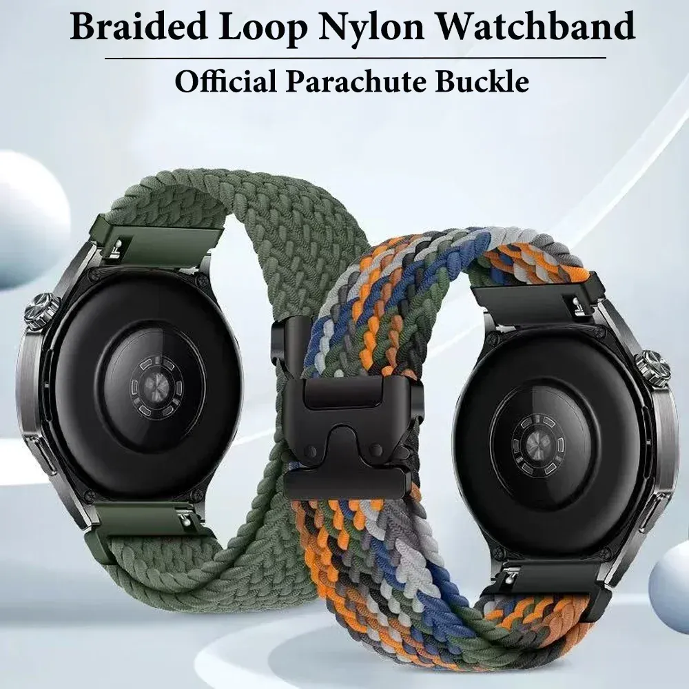 Bracelet nylon tressé 20 à 22 mm pour Huawei et Samsung
