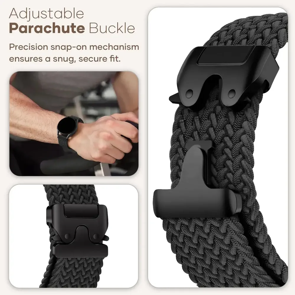 Bracelet nylon tressé 20 à 22 mm pour Huawei et Samsung