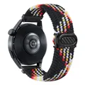 Bracelet nylon tressé 20 à 22 mm pour Samsung – Couleur du bracelet Black Rainbow
