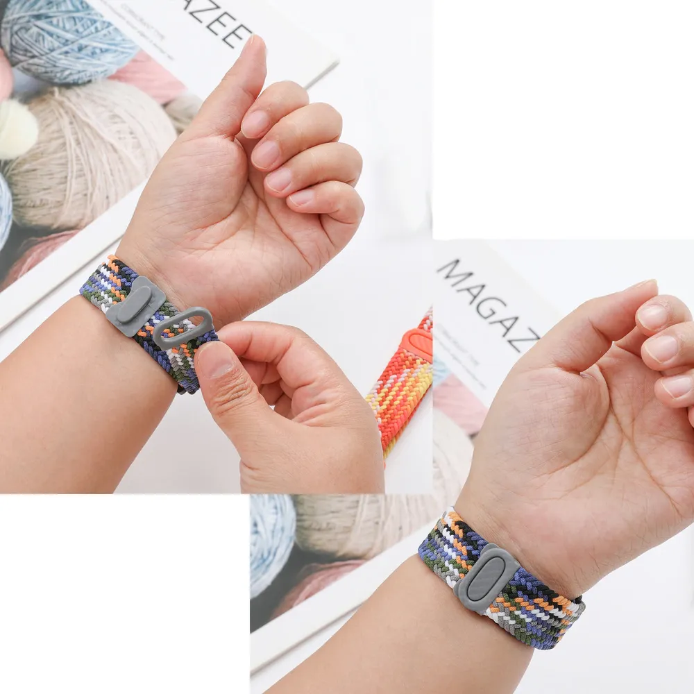 Bracelet nylon tressé 20 à 22 mm pour Samsung