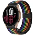 Bracelet nylon tressé 20 à 22 mm pour Samsung et Huawei – Couleur du bracelet black Rainbow-B