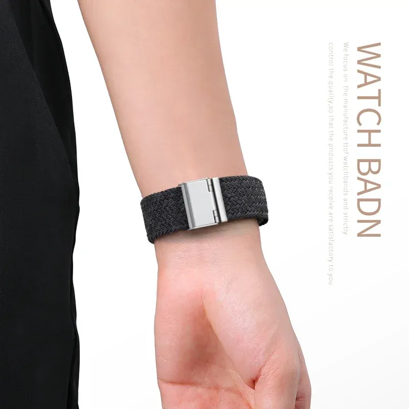 Bracelet nylon tressé 20 à 22 mm pour Samsung et Huawei