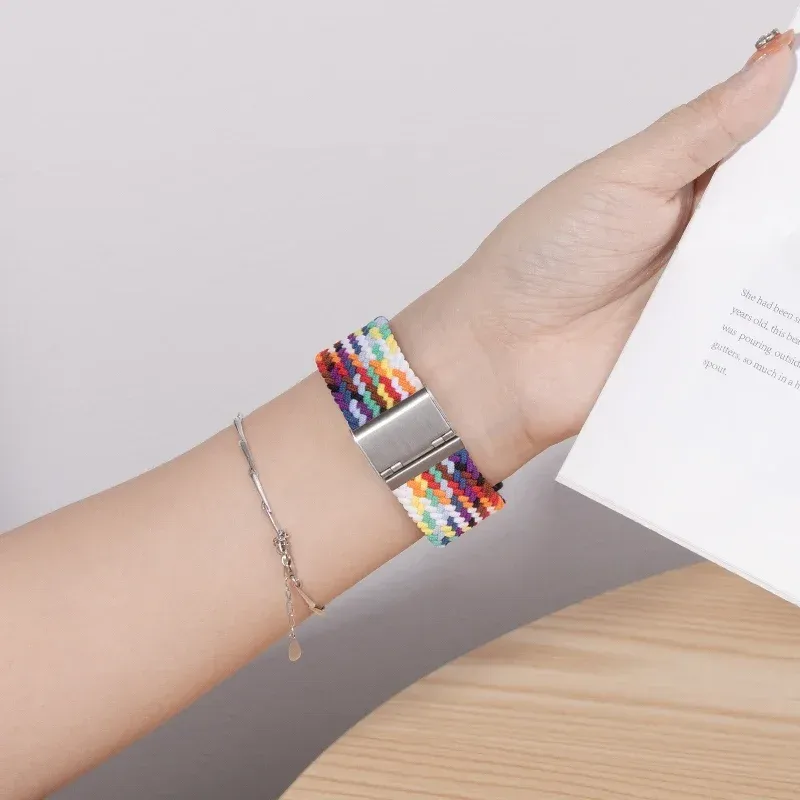 Bracelet nylon tressé 20 à 22 mm pour Samsung et Huawei