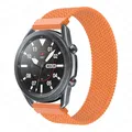 Bracelet nylon tressé 20 à 22 mm pour Samsung Galaxy Watch – Couleur du bracelet BLEU BLANC (O)
