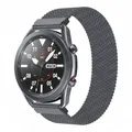 Bracelet nylon tressé 20 à 22 mm pour Samsung Galaxy Watch – Couleur du bracelet Noir Blanc (H)