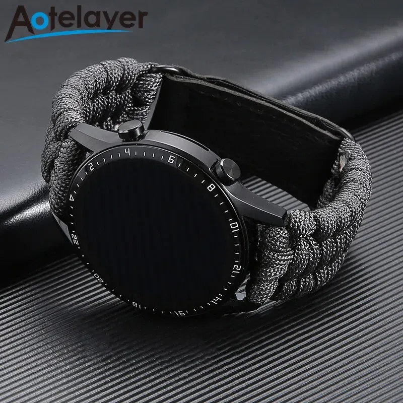 Bracelet nylon tressé 20 à 22 mm universel