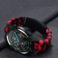 Bracelet nylon tressé 20 à 22 mm universel – Couleur du bracelet Red black
