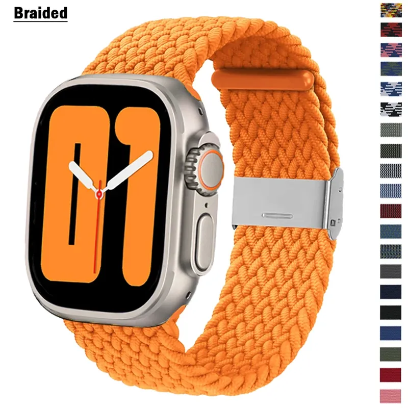 Bracelet nylon tressé 38 à 49 mm pour Apple Watch