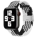 Bracelet nylon tressé 38 à 49 mm pour Apple Watch – Couleur du bracelet Black White 12