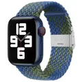 Bracelet nylon tressé 38 à 49 mm pour Apple Watch – Couleur du bracelet Blue Green 04