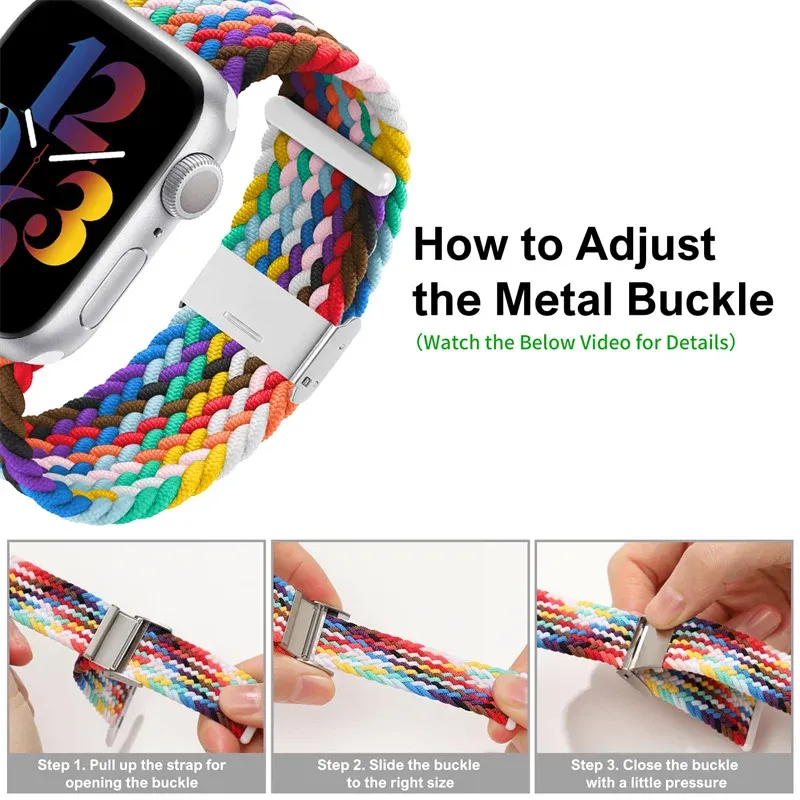 Bracelet nylon tressé 38 à 49 mm pour Apple Watch
