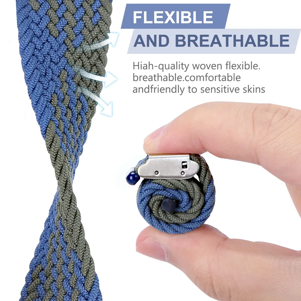 Bracelet nylon tressé 38 à 49 mm pour Apple Watch