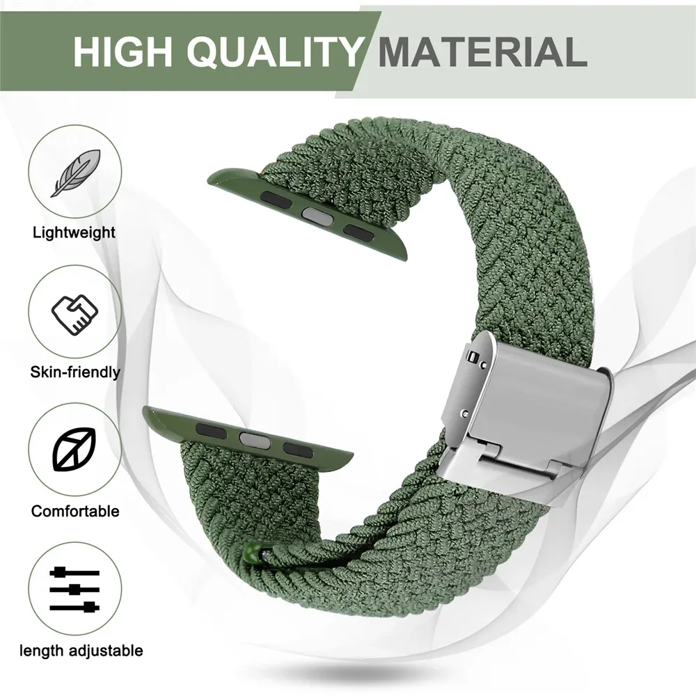Bracelet nylon tressé 38 à 49 mm pour Apple Watch