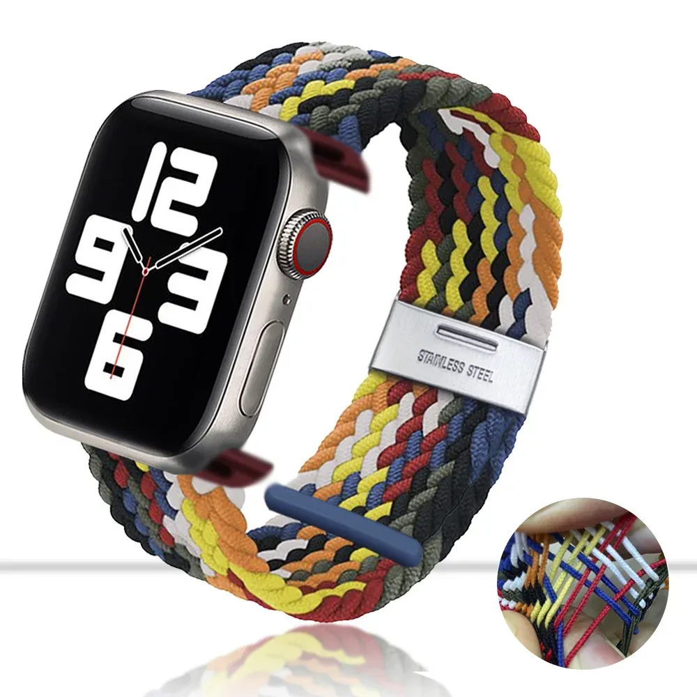 Bracelet nylon tressé 38 à 49 mm pour Apple Watch