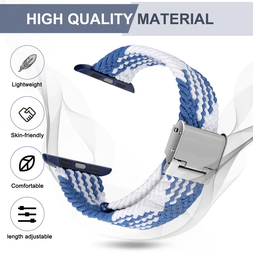 Bracelet nylon tressé 38 à 49 mm pour Apple Watch