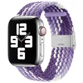 Bracelet nylon tressé 38 à 49 mm pour Apple Watch – Couleur du bracelet Hyper Grape 28