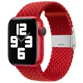 Bracelet nylon tressé 38 à 49 mm pour Apple Watch – Couleur du bracelet Red 07
