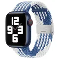 Bracelet nylon tressé 38 à 49 mm pour Apple Watch – Couleur du bracelet Z Blue White 02