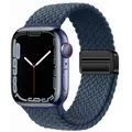 Bracelet nylon tressé boucle 38 à 49 mm pour Apple Watch – Couleur du bracelet 12 Deep blue