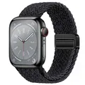 Bracelet nylon tressé boucle 38 à 49 mm pour Apple Watch – Couleur du bracelet 13 Metallic Black