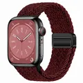 Bracelet nylon tressé boucle 38 à 49 mm pour Apple Watch – Couleur du bracelet 14Metallic Red