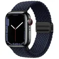 Bracelet nylon tressé boucle 38 à 49 mm pour Apple Watch – Couleur du bracelet 15 Charcoal