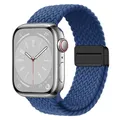 Bracelet nylon tressé boucle 38 à 49 mm pour Apple Watch – Couleur du bracelet 20 Cold sea blue