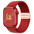 Bracelet nylon tressé boucle 38 à 49 mm pour Apple Watch – Couleur du bracelet 21 Red