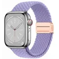 Bracelet nylon tressé boucle 38 à 49 mm pour Apple Watch – Couleur du bracelet 23 Lavender