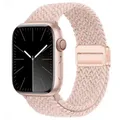 Bracelet nylon tressé boucle 38 à 49 mm pour Apple Watch – Couleur du bracelet 25 Starlight pink