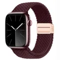 Bracelet nylon tressé boucle 38 à 49 mm pour Apple Watch – Couleur du bracelet 35 Wine red