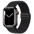 Bracelet nylon tressé boucle 38 à 49 mm pour Apple Watch – Couleur du bracelet 4 Starry Black