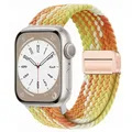 Bracelet nylon tressé boucle 38 à 49 mm pour Apple Watch – Couleur du bracelet 41 Gradient yellow