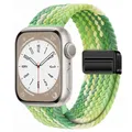 Bracelet nylon tressé boucle 38 à 49 mm pour Apple Watch – Couleur du bracelet 42 Gradient Green
