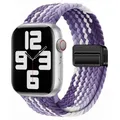 Bracelet nylon tressé boucle 38 à 49 mm pour Apple Watch – Couleur du bracelet 43 Gradient Purple