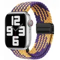 Bracelet nylon tressé boucle 38 à 49 mm pour Apple Watch – Couleur du bracelet 44 Kobe color