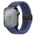 Bracelet nylon tressé boucle 38 à 49 mm pour Apple Watch – Couleur du bracelet 47 Blue and white