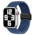 Bracelet nylon tressé boucle 38 à 49 mm pour Apple Watch – Couleur du bracelet 48 Starlight Blue
