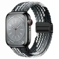 Bracelet nylon tressé boucle 38 à 49 mm pour Apple Watch – Couleur du bracelet 8 Gradient Black