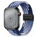 Bracelet nylon tressé boucle 38 à 49 mm pour Apple Watch – Couleur du bracelet 9 Gradient Blue